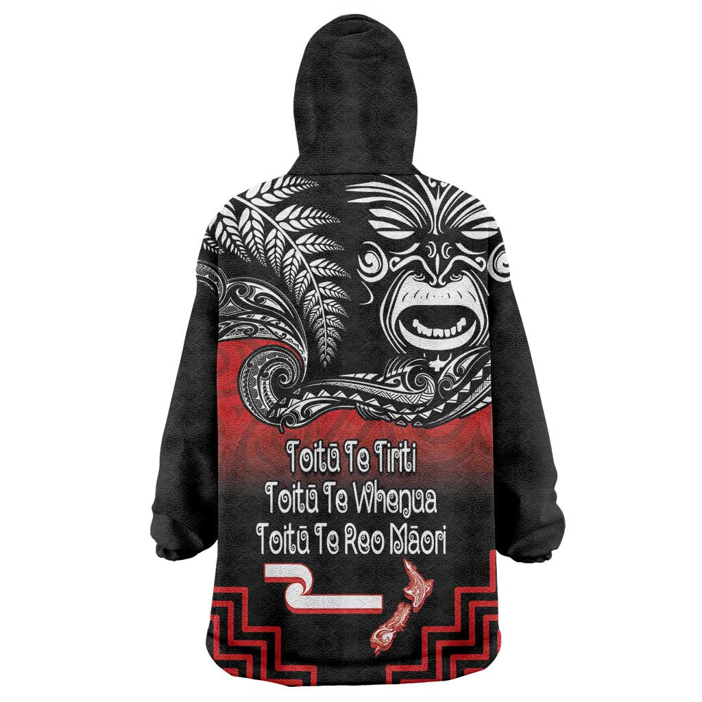 Aotearoa Toitu Te Tiriti Wearable Blanket Hoodie New Zealand Honour the Treaty - Fight Together - Vibe Hoodie Shop