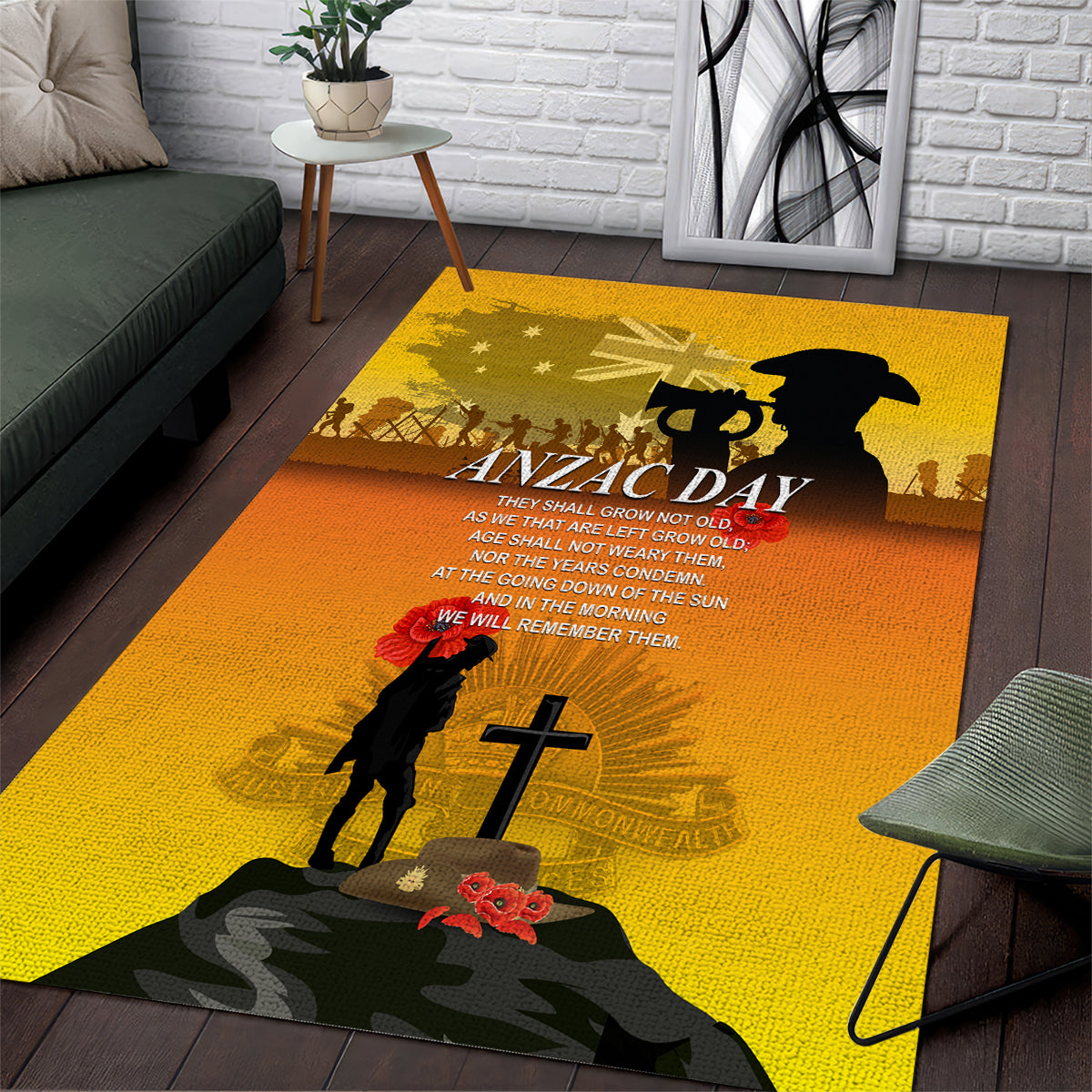 Australia ANZAC Day Area Rug Gallipoli Lest We Forget - Vibe Hoodie Shop