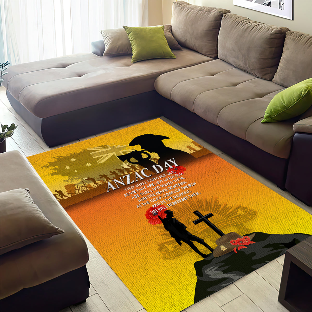 Australia ANZAC Day Area Rug Gallipoli Lest We Forget - Vibe Hoodie Shop