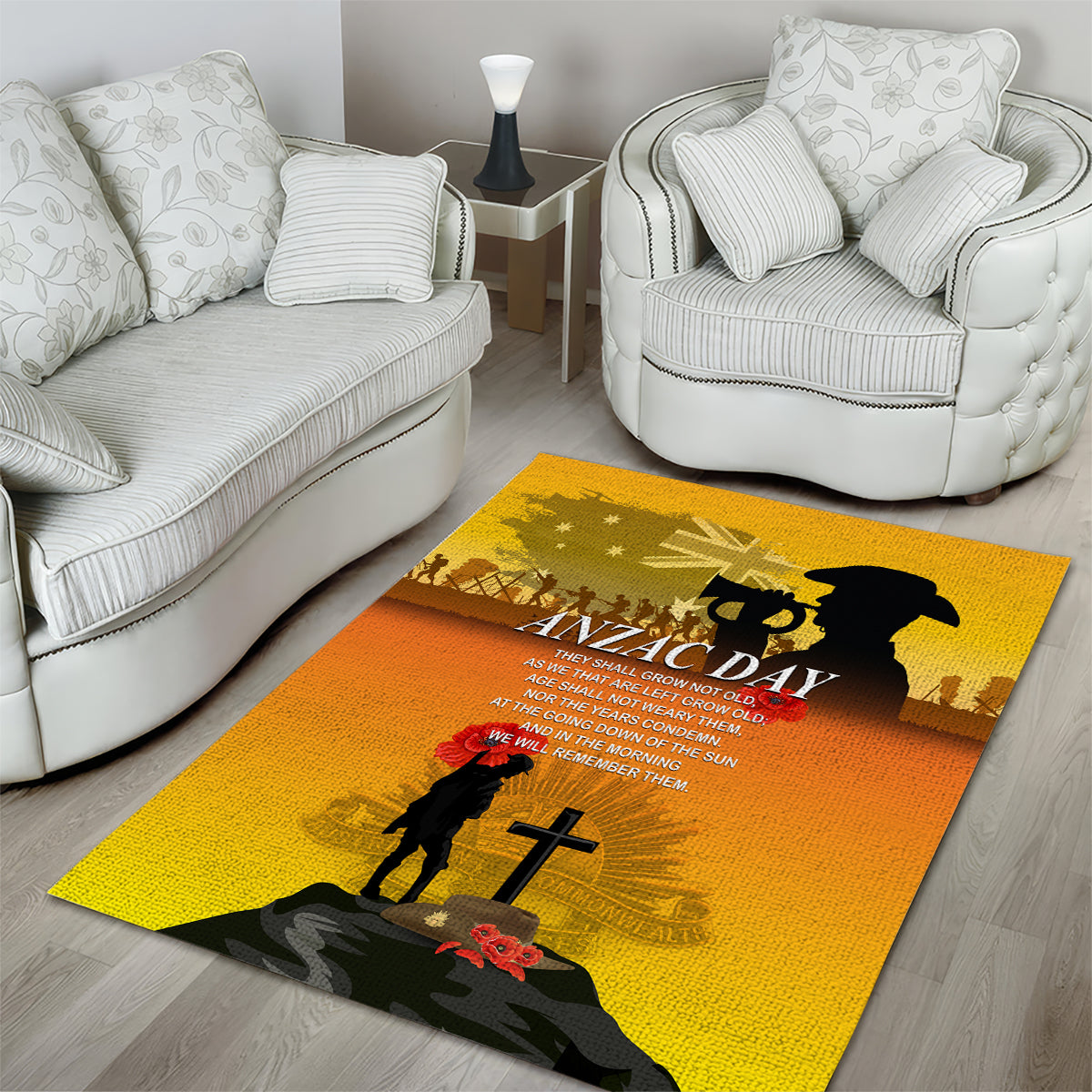 Australia ANZAC Day Area Rug Gallipoli Lest We Forget - Vibe Hoodie Shop