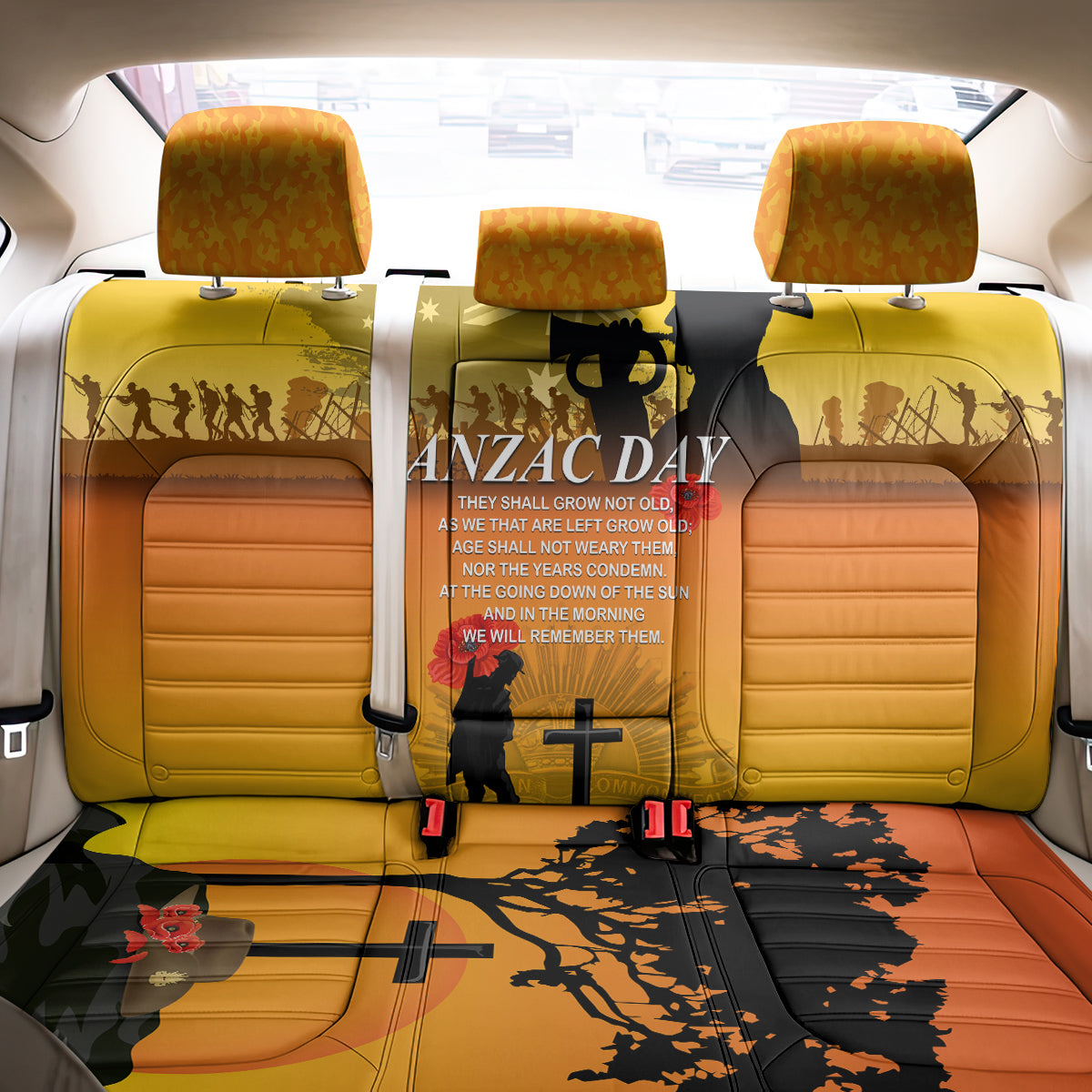 Australia ANZAC Day Back Car Seat Cover Gallipoli Lest We Forget LT03