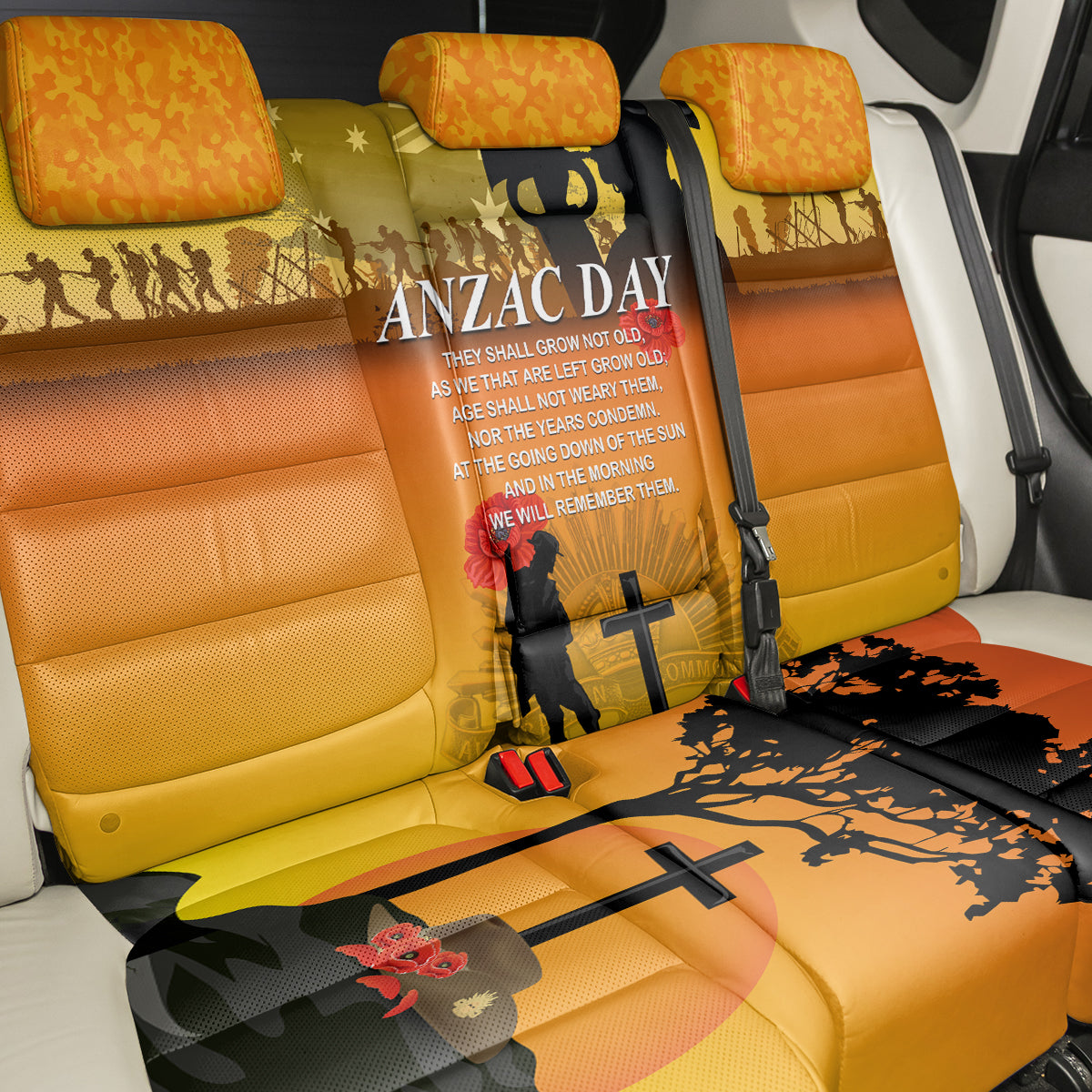 Australia ANZAC Day Back Car Seat Cover Gallipoli Lest We Forget LT03