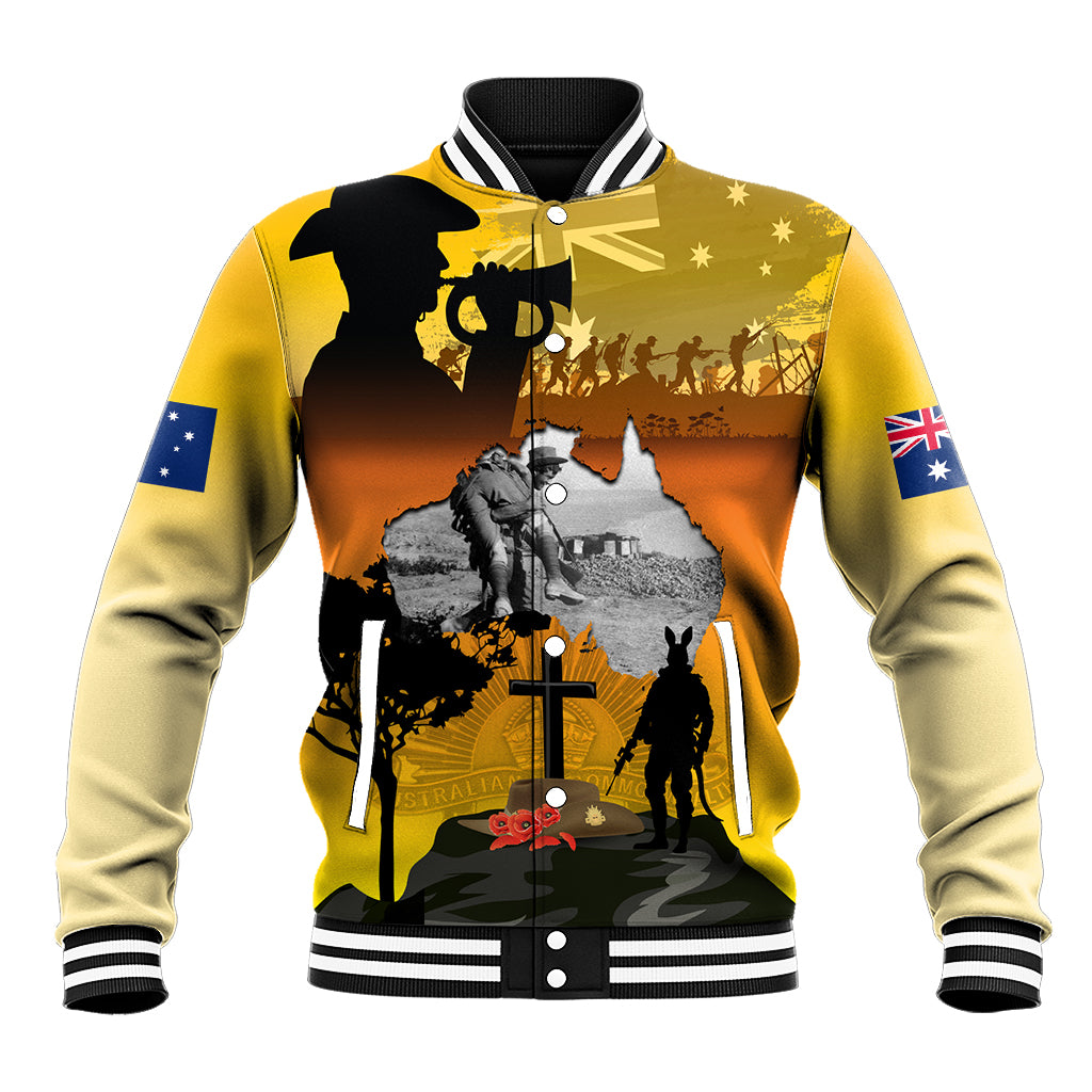 Australia ANZAC Day Baseball Jacket Gallipoli Lest We Forget - Vibe Hoodie Shop