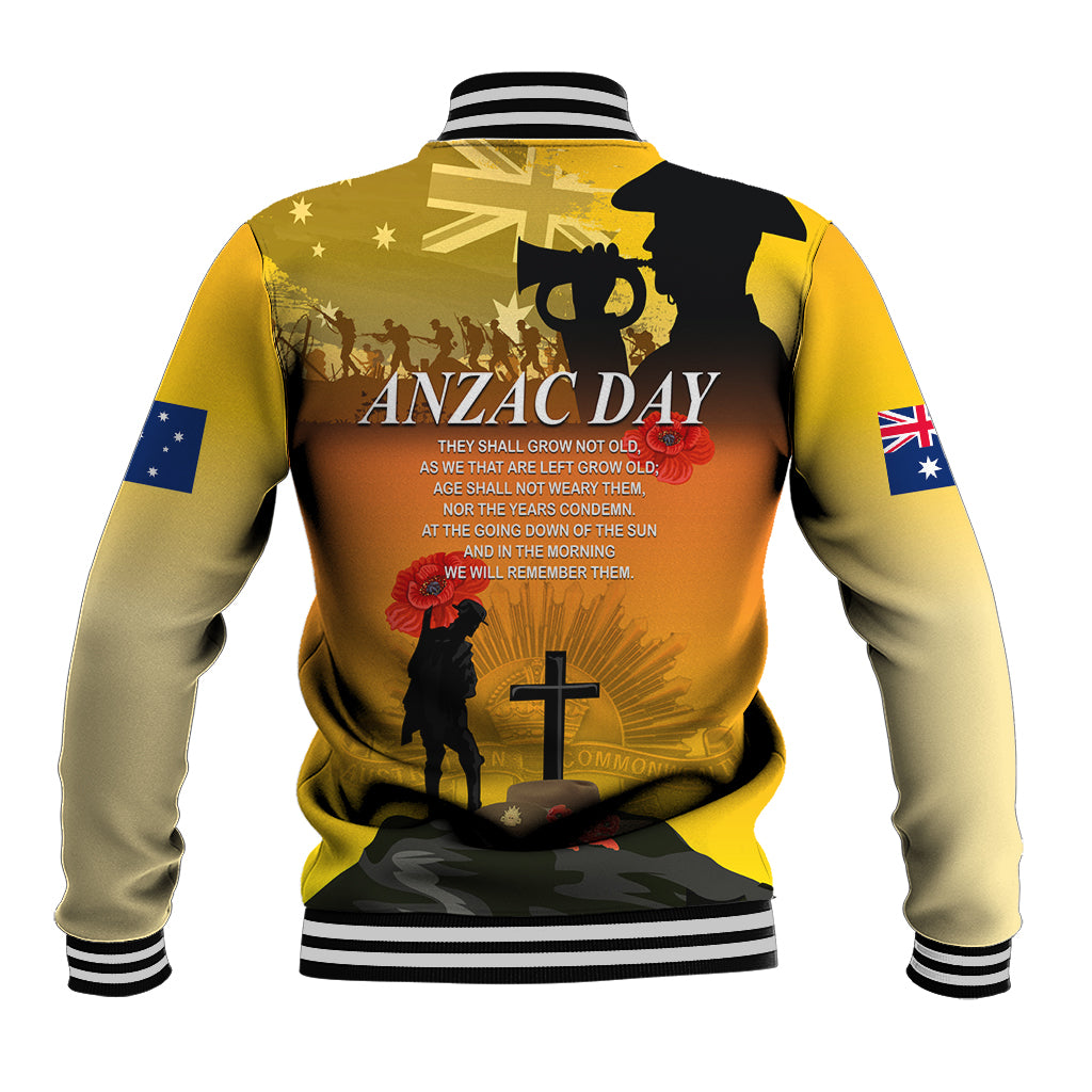 Australia ANZAC Day Baseball Jacket Gallipoli Lest We Forget - Vibe Hoodie Shop