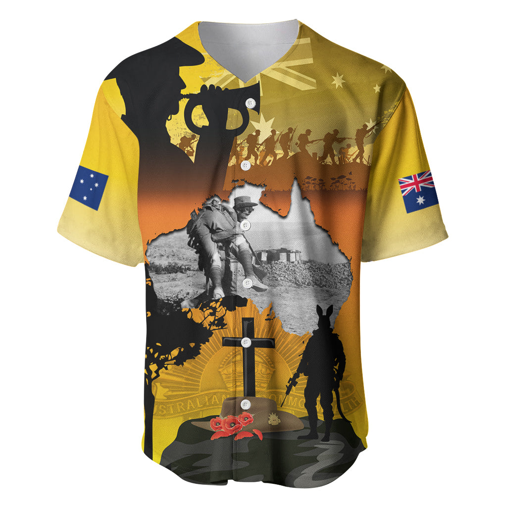 Australia ANZAC Day Baseball Jersey Gallipoli Lest We Forget - Vibe Hoodie Shop
