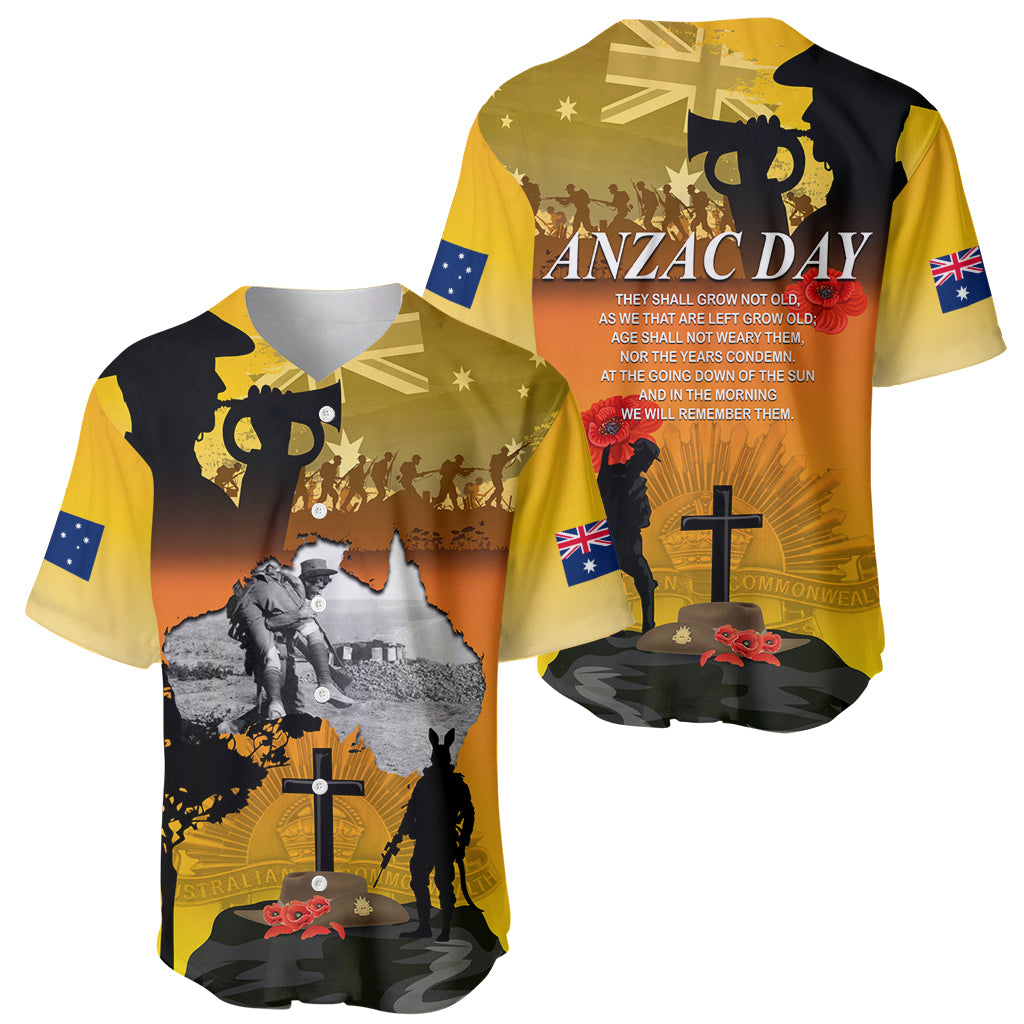 Australia ANZAC Day Baseball Jersey Gallipoli Lest We Forget - Vibe Hoodie Shop