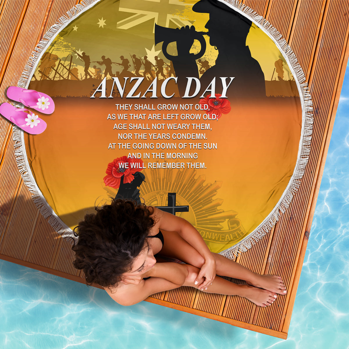 Australia ANZAC Day Beach Blanket Gallipoli Lest We Forget
