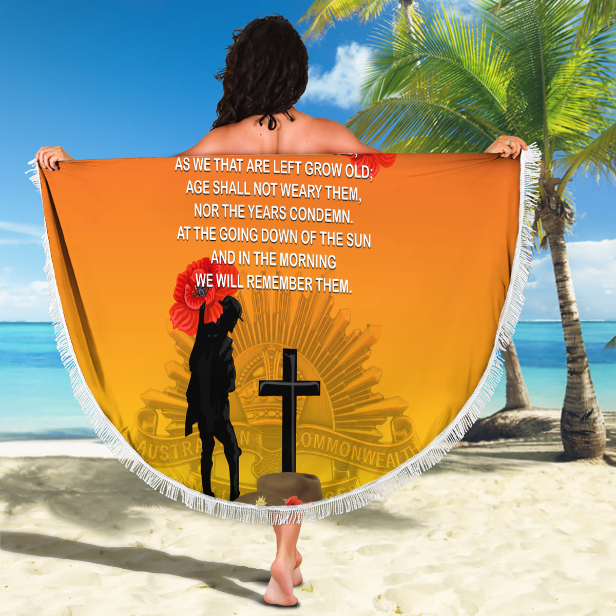 Australia ANZAC Day Beach Blanket Gallipoli Lest We Forget