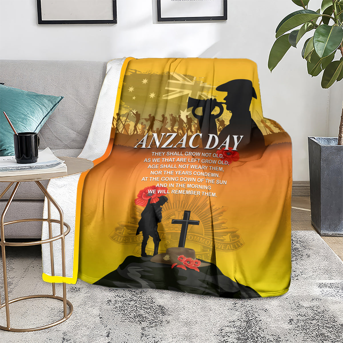 Australia ANZAC Day Blanket Gallipoli Lest We Forget - Vibe Hoodie Shop