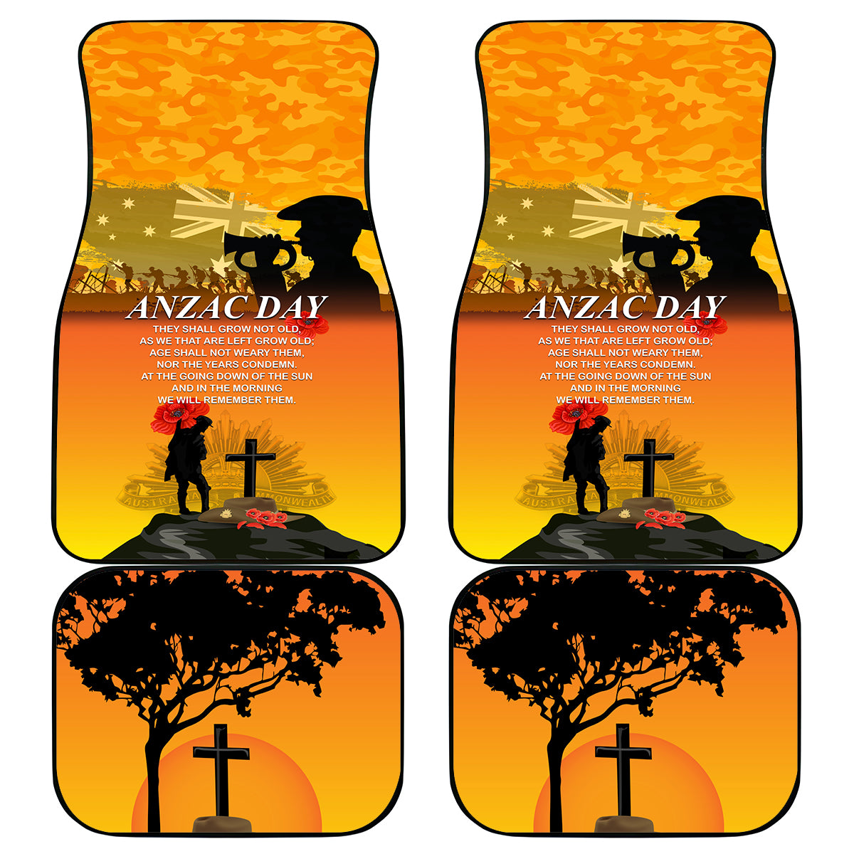 Australia ANZAC Day Car Mats Gallipoli Lest We Forget