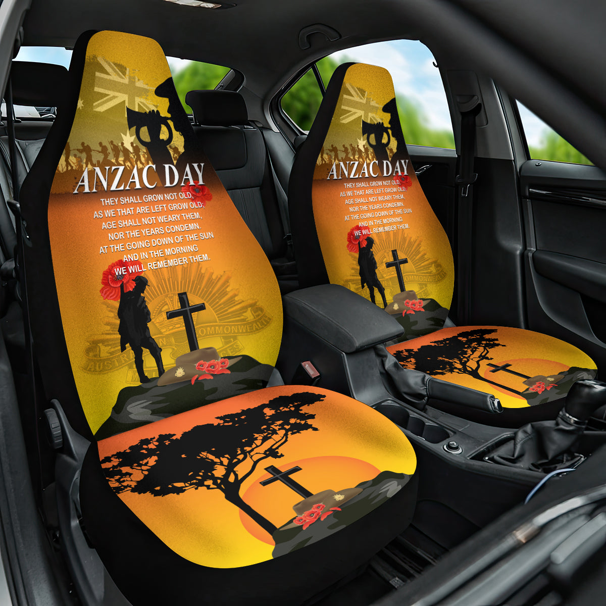 Australia ANZAC Day Car Seat Cover Gallipoli Lest We Forget - Vibe Hoodie Shop