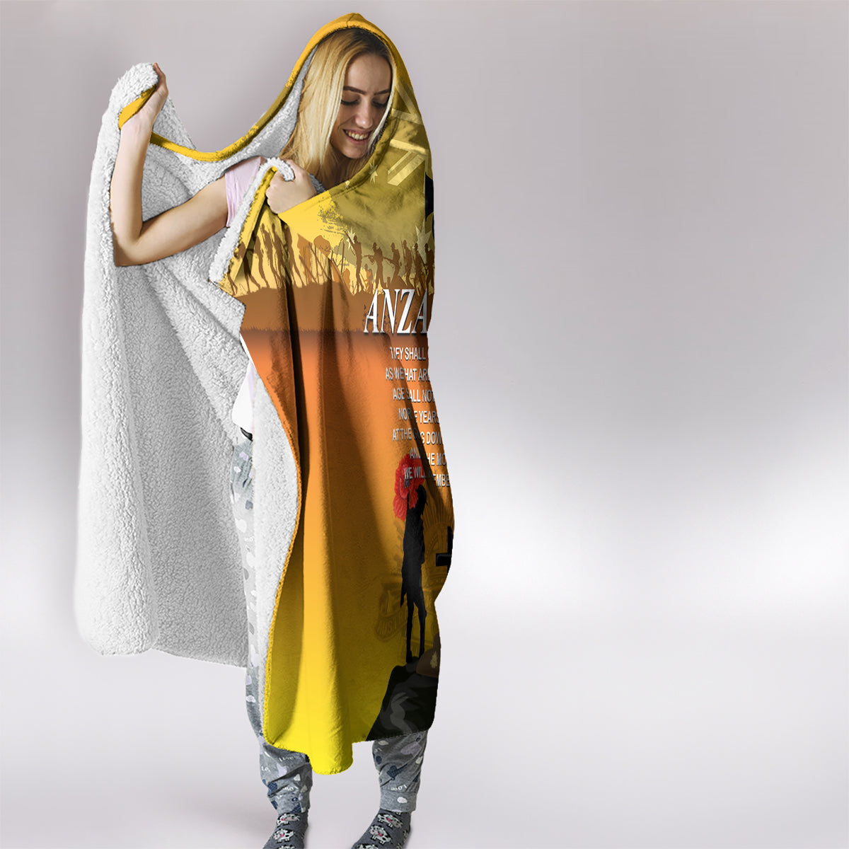Australia ANZAC Day Hooded Blanket Gallipoli Lest We Forget
