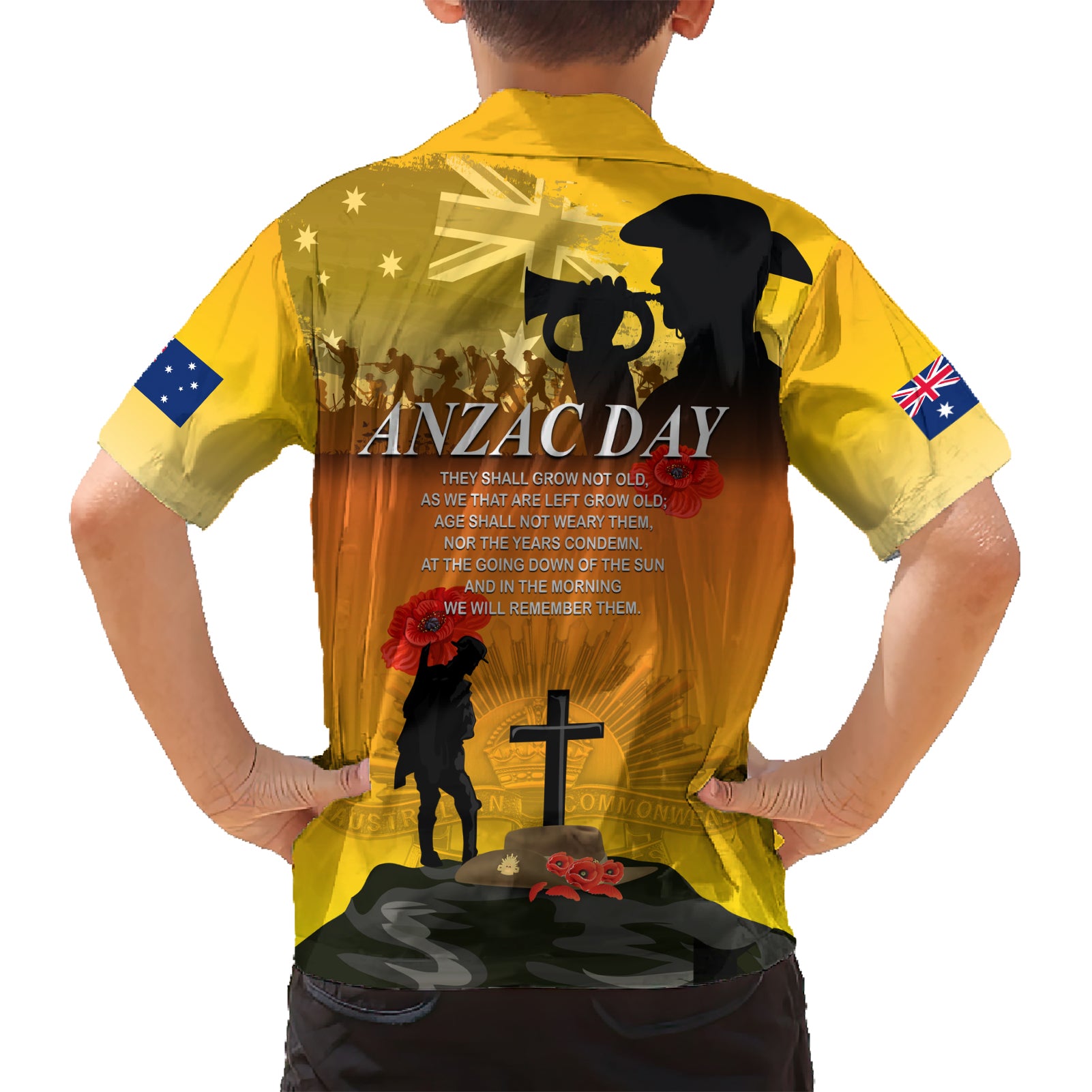 Australia ANZAC Day Kid Hawaiian Shirt Gallipoli Lest We Forget