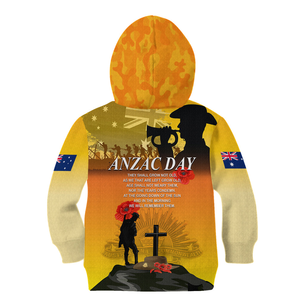 Australia ANZAC Day Kid Hoodie Gallipoli Lest We Forget - Vibe Hoodie Shop