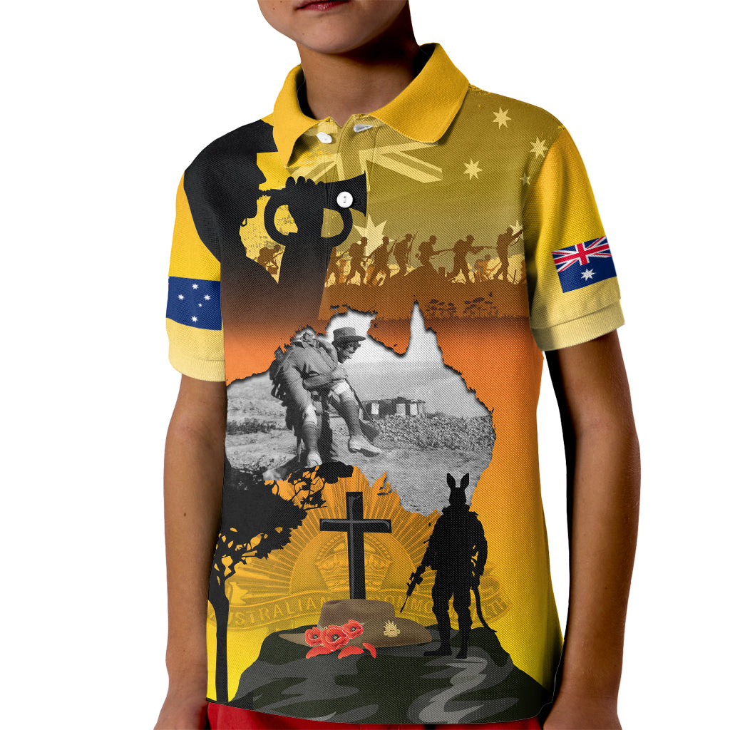 Australia ANZAC Day Kid Polo Shirt Gallipoli Lest We Forget - Vibe Hoodie Shop