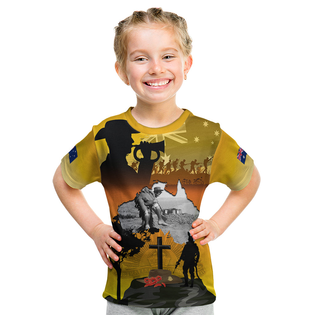 Australia ANZAC Day Kid T Shirt Gallipoli Lest We Forget - Vibe Hoodie Shop