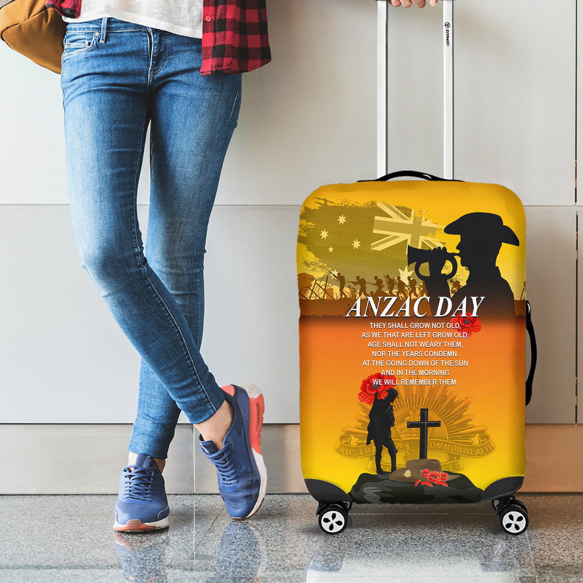 Australia ANZAC Day Luggage Cover Gallipoli Lest We Forget - Vibe Hoodie Shop