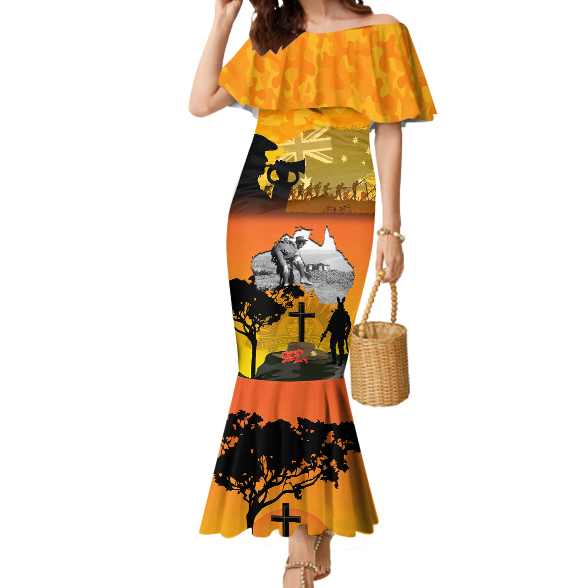 Australia ANZAC Day Mermaid Dress Gallipoli Lest We Forget