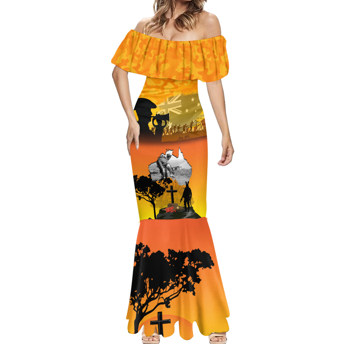 Australia ANZAC Day Mermaid Dress Gallipoli Lest We Forget