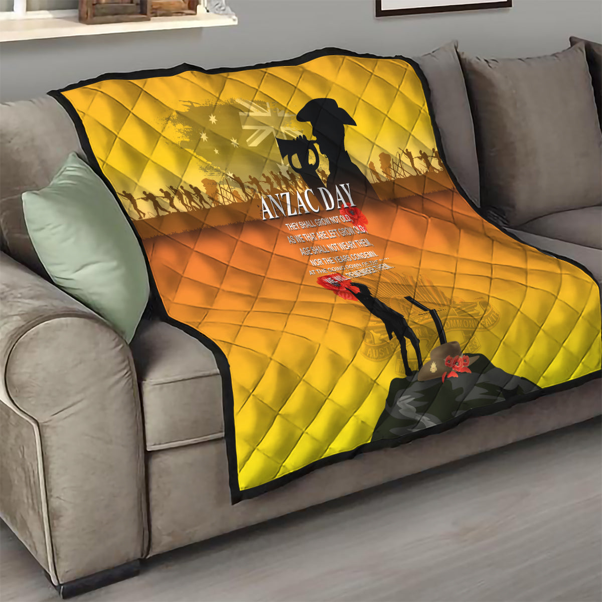 Australia ANZAC Day Quilt Gallipoli Lest We Forget - Vibe Hoodie Shop