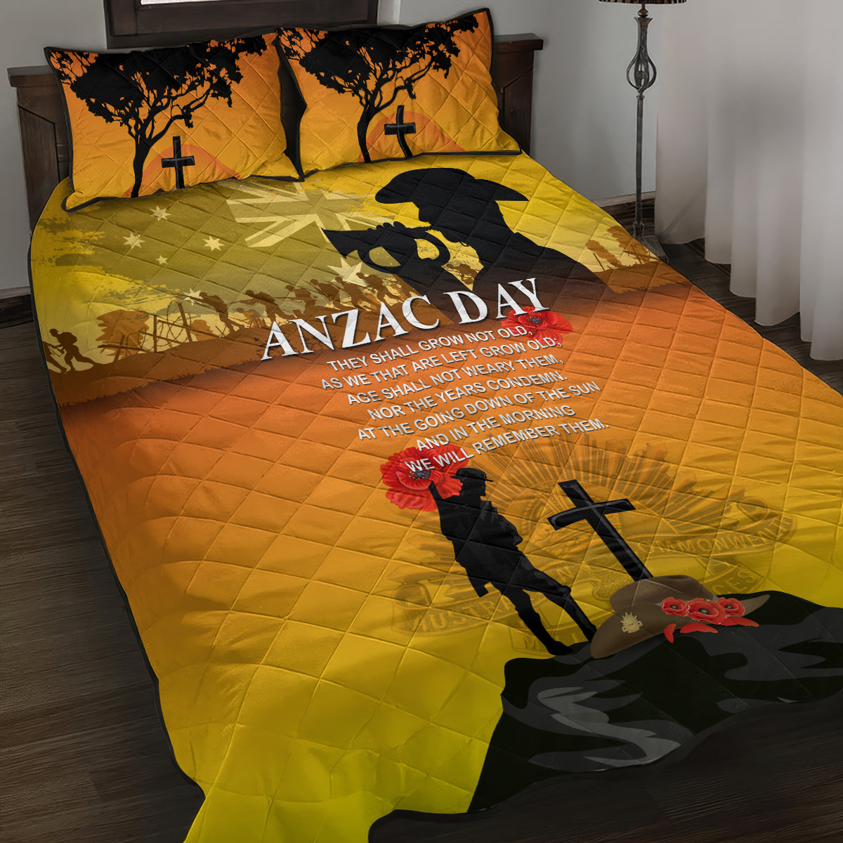 Australia ANZAC Day Quilt Bed Set Gallipoli Lest We Forget - Vibe Hoodie Shop