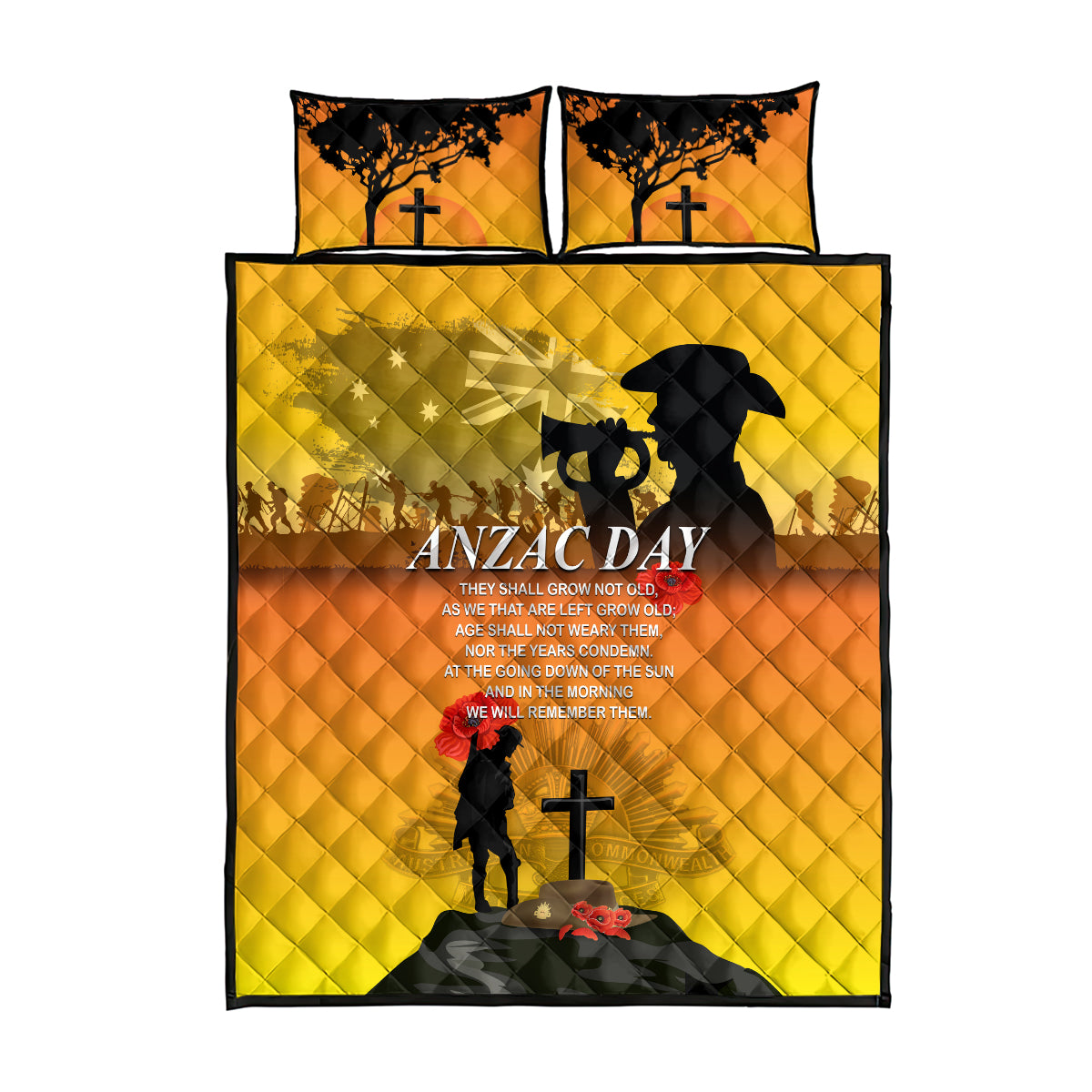 Australia ANZAC Day Quilt Bed Set Gallipoli Lest We Forget - Vibe Hoodie Shop