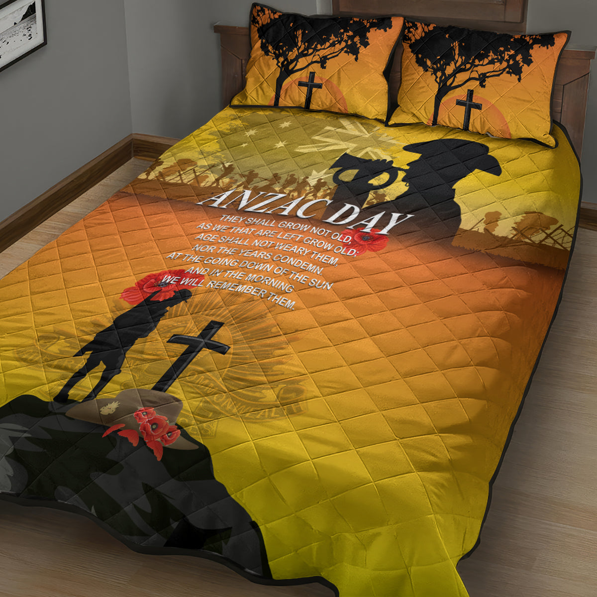 Australia ANZAC Day Quilt Bed Set Gallipoli Lest We Forget - Vibe Hoodie Shop