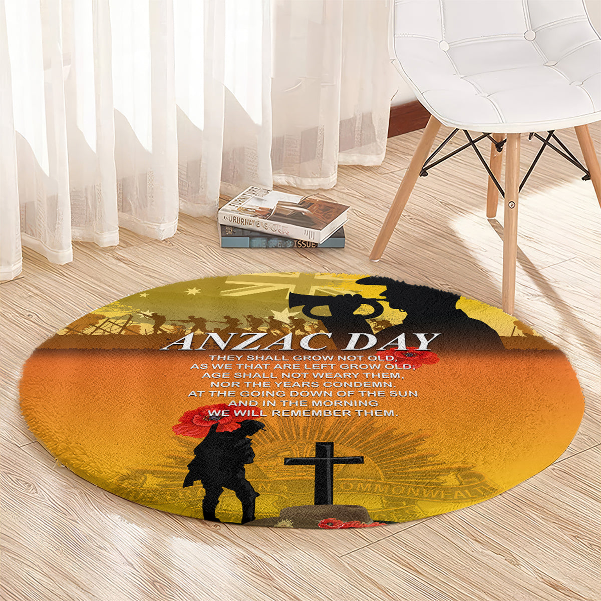 Australia ANZAC Day Round Carpet Gallipoli Lest We Forget