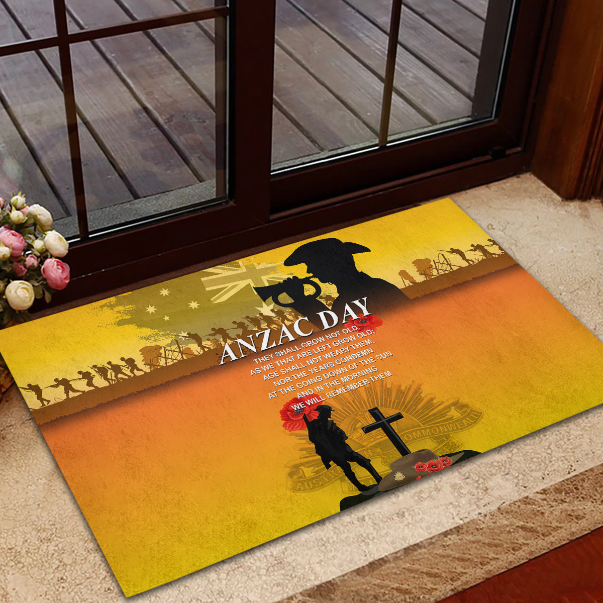 Australia ANZAC Day Rubber Doormat Gallipoli Lest We Forget