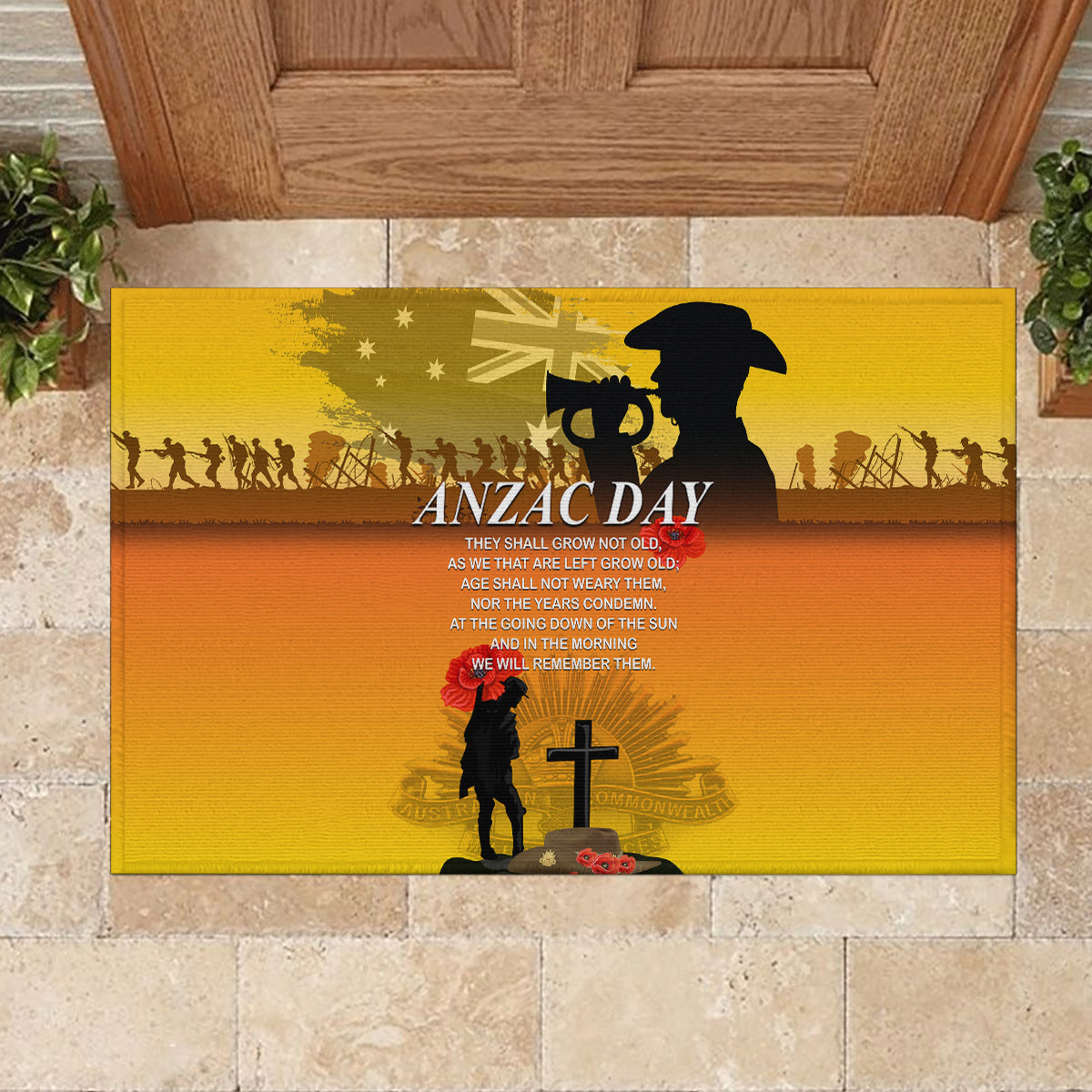 Australia ANZAC Day Rubber Doormat Gallipoli Lest We Forget