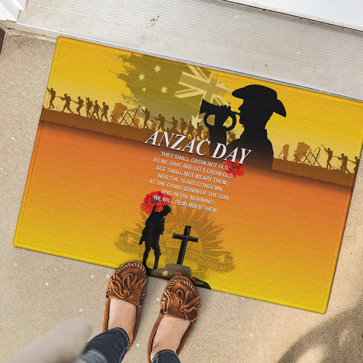 Australia ANZAC Day Rubber Doormat Gallipoli Lest We Forget