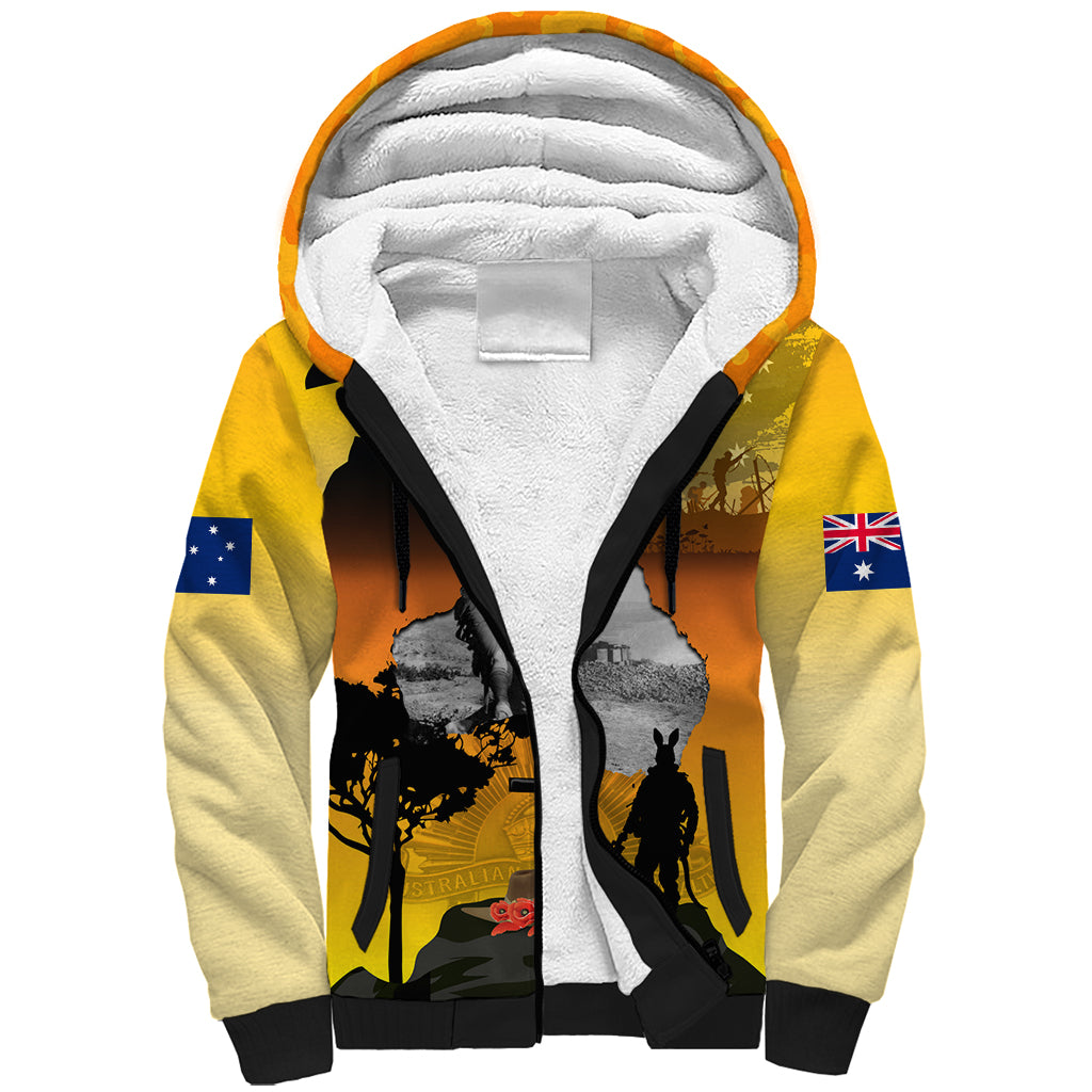 Australia ANZAC Day Sherpa Hoodie Gallipoli Lest We Forget - Vibe Hoodie Shop