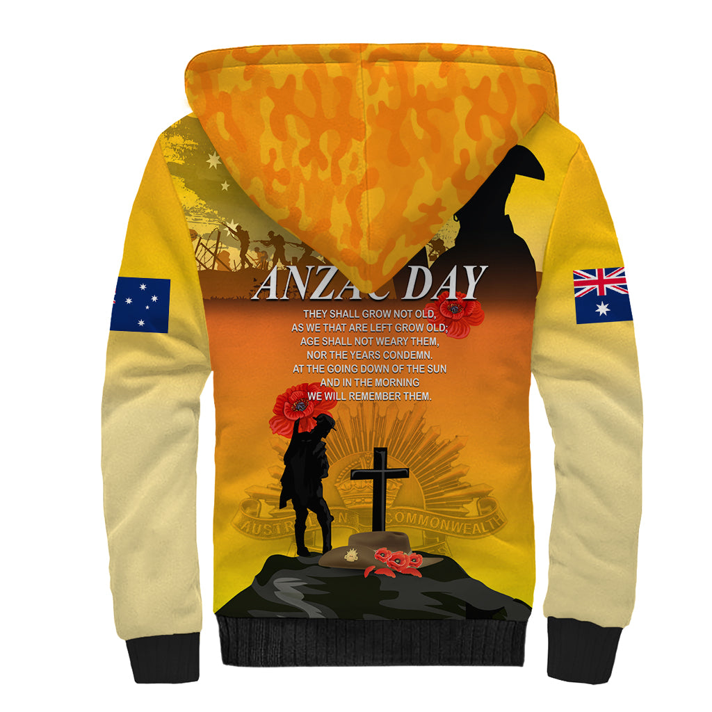 Australia ANZAC Day Sherpa Hoodie Gallipoli Lest We Forget - Vibe Hoodie Shop