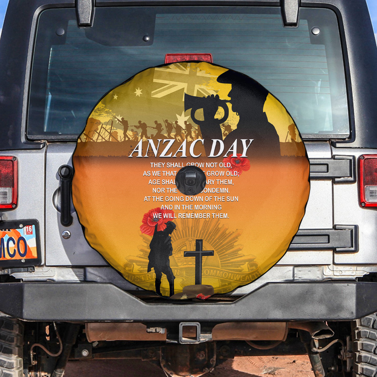 Australia ANZAC Day Spare Tire Cover Gallipoli Lest We Forget - Vibe Hoodie Shop