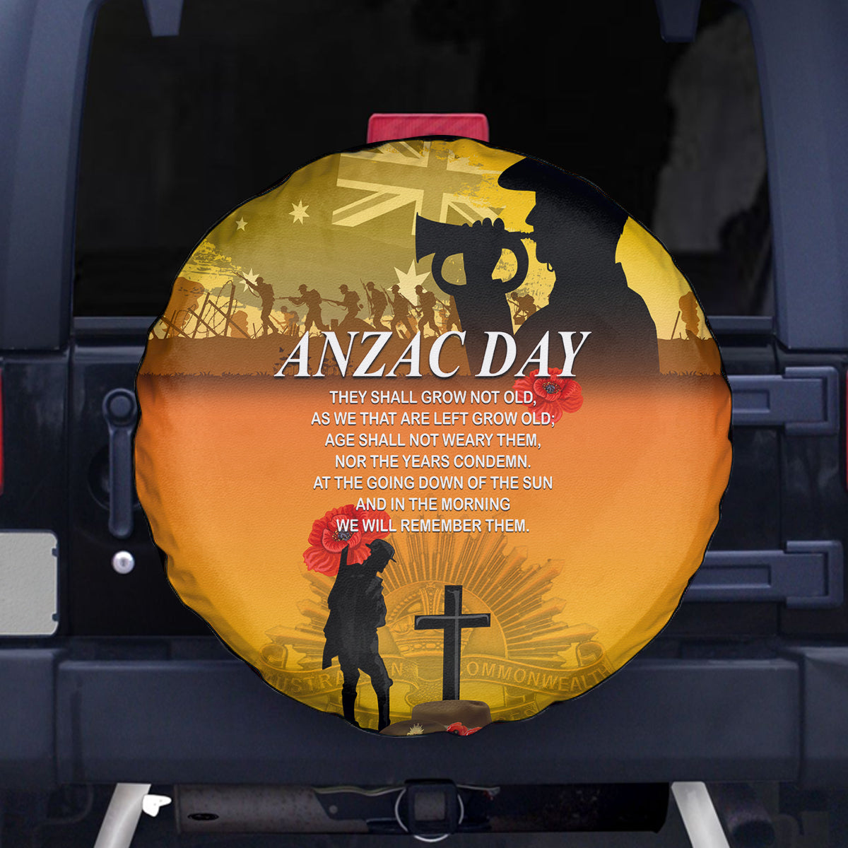 Australia ANZAC Day Spare Tire Cover Gallipoli Lest We Forget - Vibe Hoodie Shop