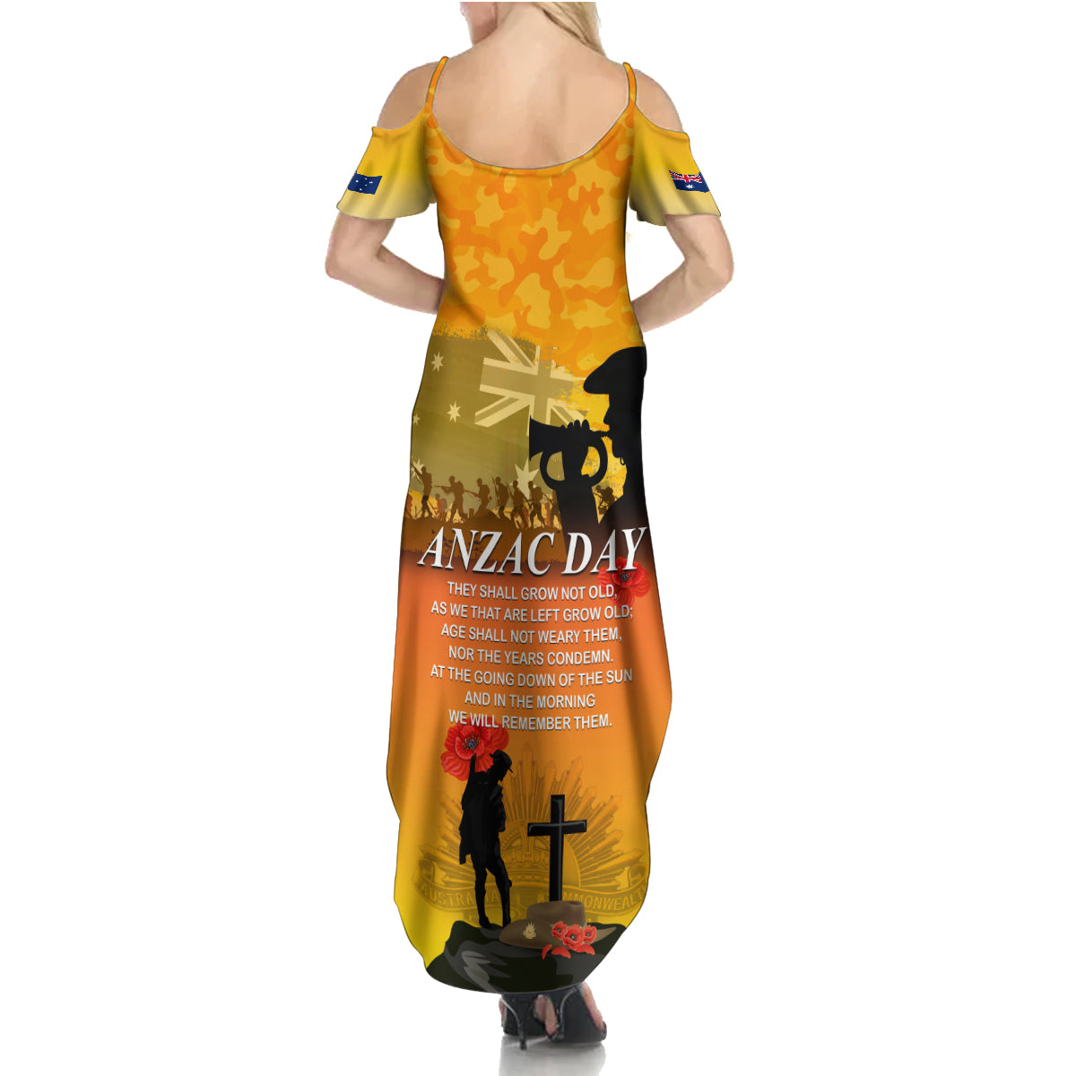 Australia ANZAC Day Summer Maxi Dress Gallipoli Lest We Forget