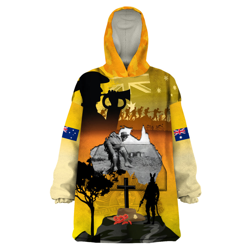 Australia ANZAC Day Wearable Blanket Hoodie Gallipoli Lest We Forget - Vibe Hoodie Shop