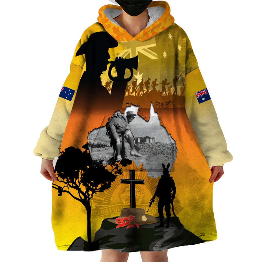 Australia ANZAC Day Wearable Blanket Hoodie Gallipoli Lest We Forget - Vibe Hoodie Shop