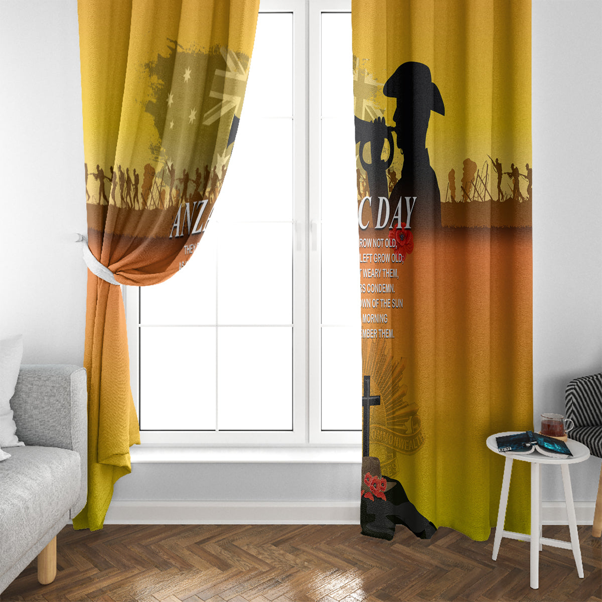 Australia ANZAC Day Window Curtain Gallipoli Lest We Forget