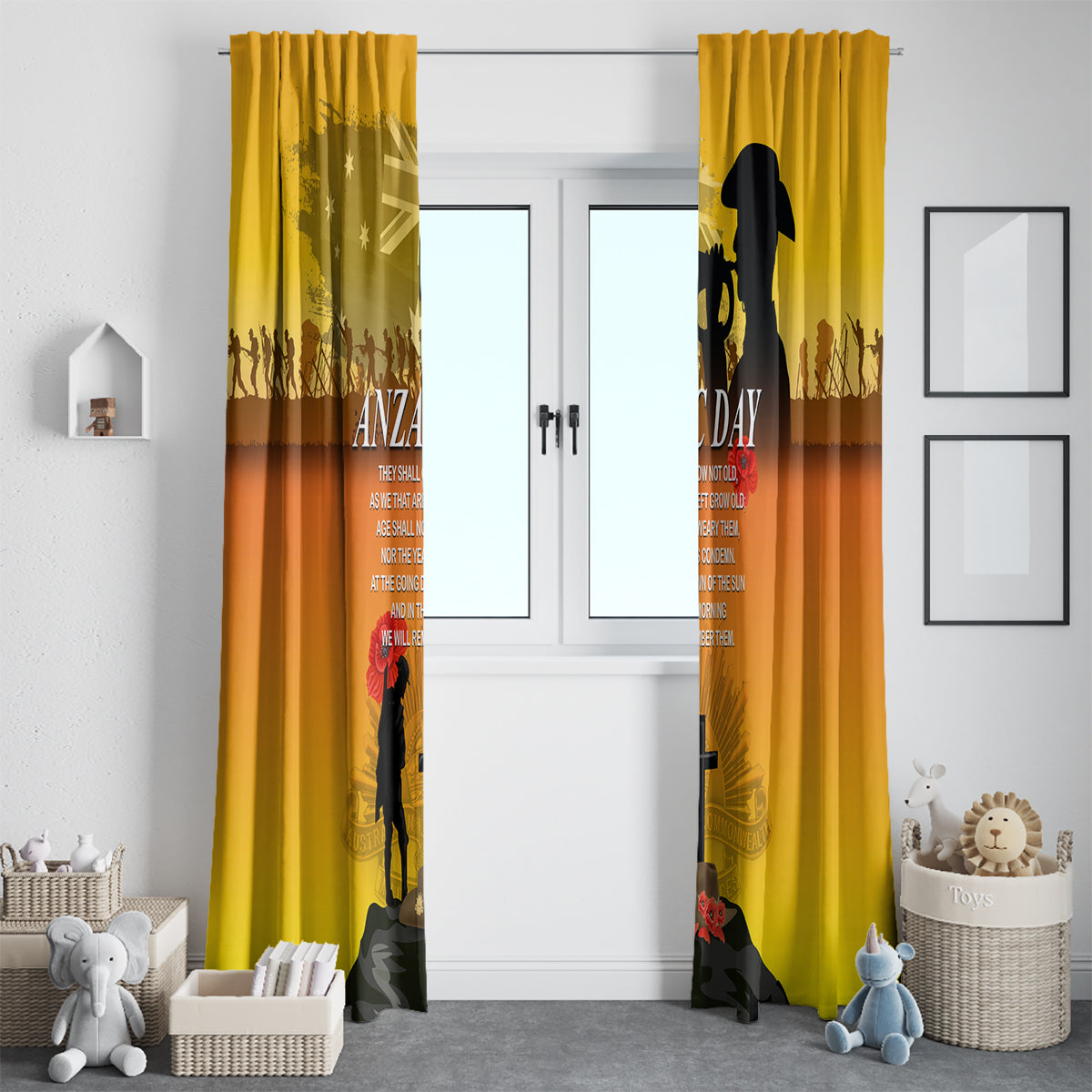 Australia ANZAC Day Window Curtain Gallipoli Lest We Forget