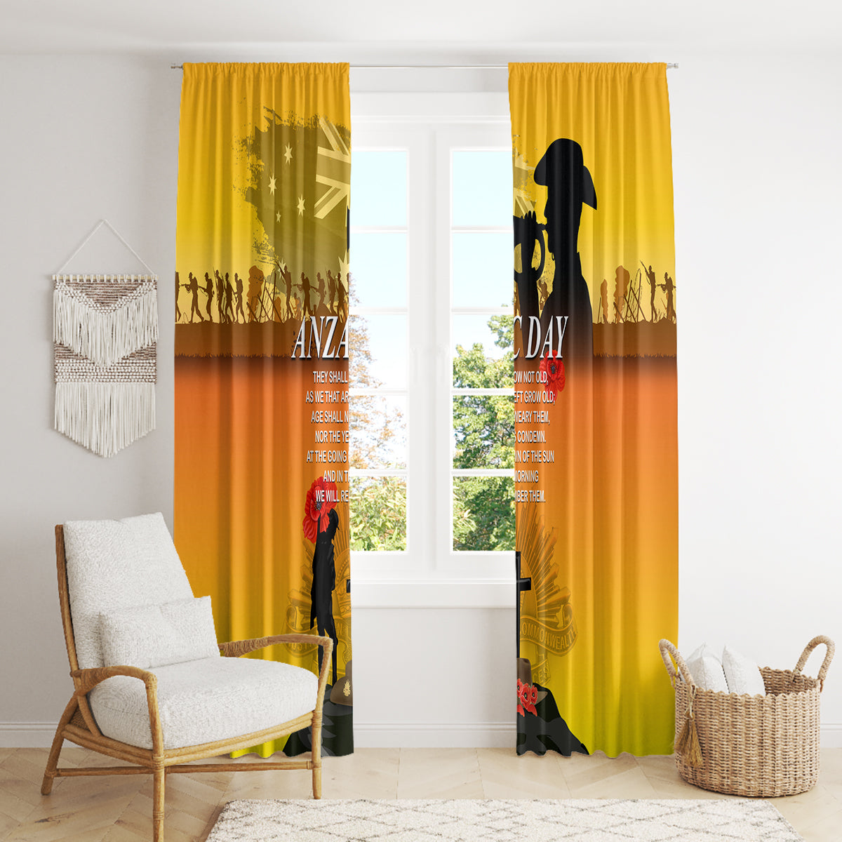 Australia ANZAC Day Window Curtain Gallipoli Lest We Forget