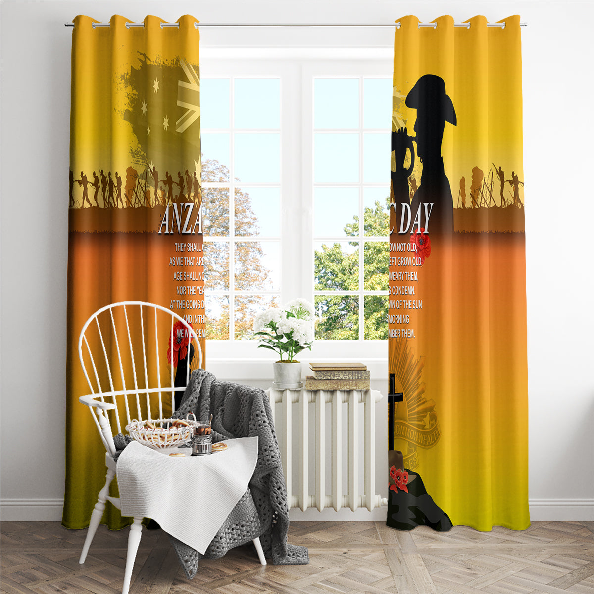 Australia ANZAC Day Window Curtain Gallipoli Lest We Forget