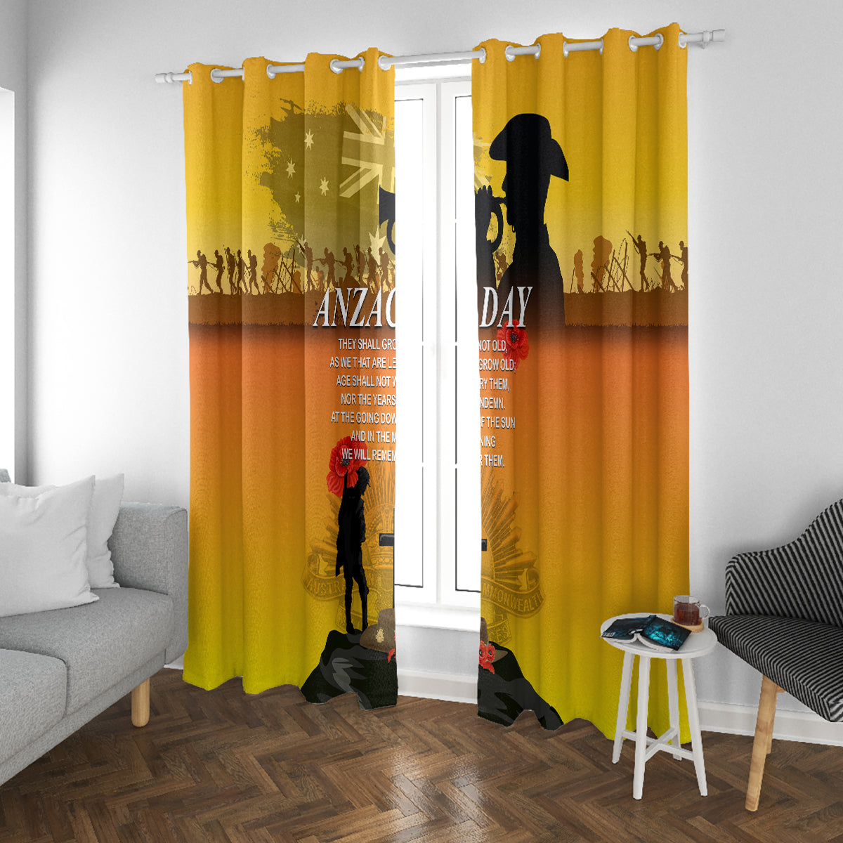 Australia ANZAC Day Window Curtain Gallipoli Lest We Forget
