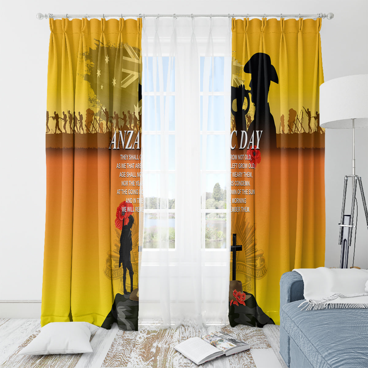 Australia ANZAC Day Window Curtain Gallipoli Lest We Forget
