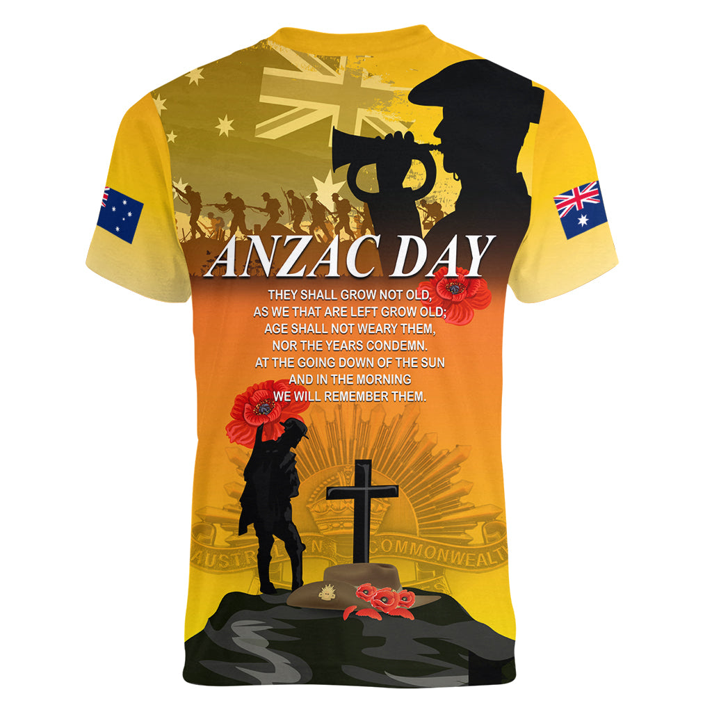 Australia ANZAC Day Women V Neck T Shirt Gallipoli Lest We Forget - Vibe Hoodie Shop