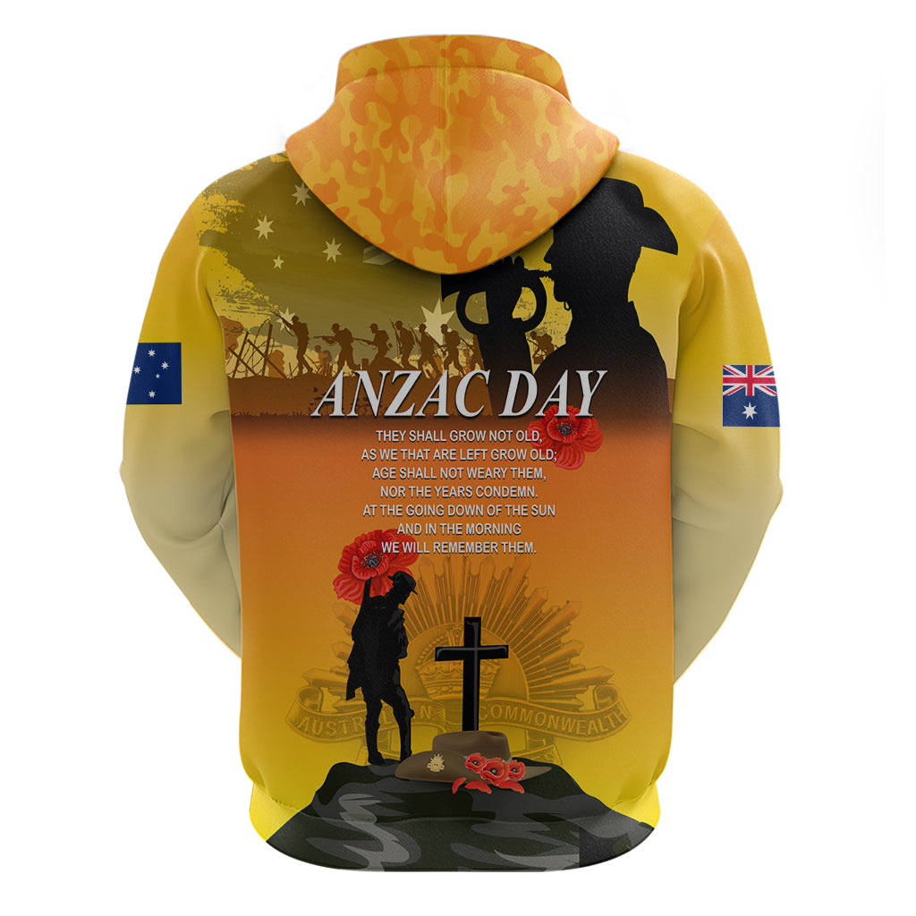 Australia ANZAC Day Zip Hoodie Gallipoli Lest We Forget - Vibe Hoodie Shop