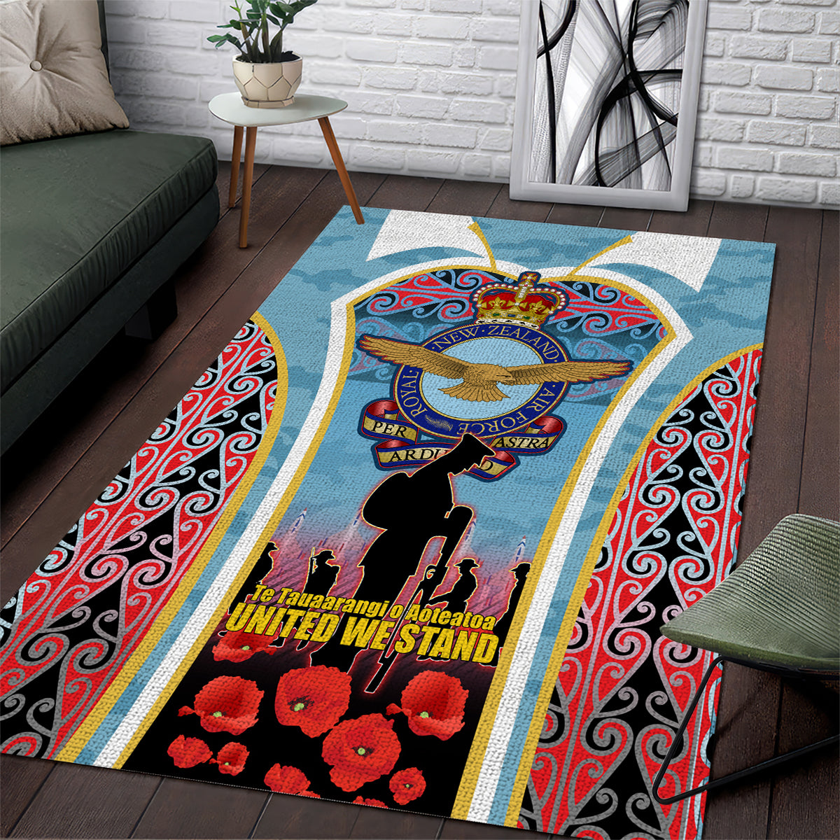 Royal New Zealand Air Force ANZAC Day Area Rug Te Tauaarangi o Aotearoa - Vibe Hoodie Shop