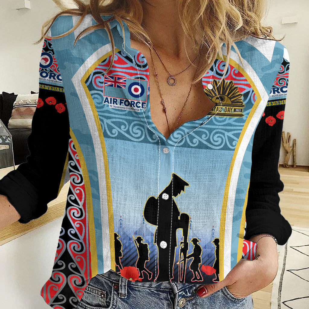 Royal New Zealand Air Force ANZAC Day Women Casual Shirt Te Tauaarangi o Aotearoa - Vibe Hoodie Shop