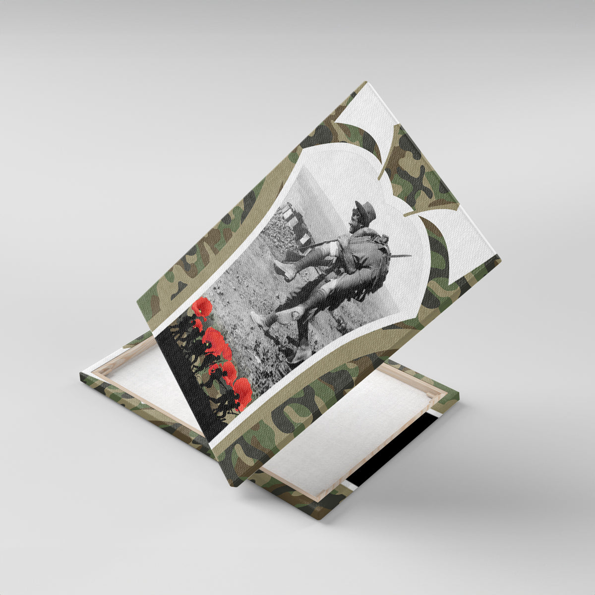 New Zealand and Australia ANZAC Day Canvas Wall Art Koala and Kiwi Bird Soldier Gallipoli Camouflage Style