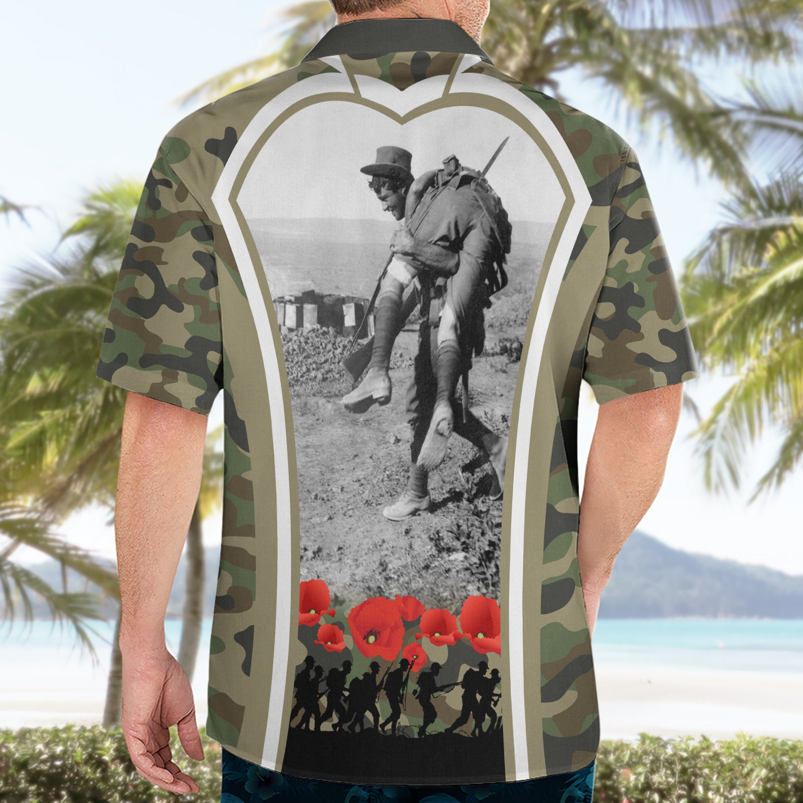 New Zealand and Australia ANZAC Day Hawaiian Shirt Koala and Kiwi Bird Soldier Gallipoli Camouflage Style - Vibe Hoodie Shop